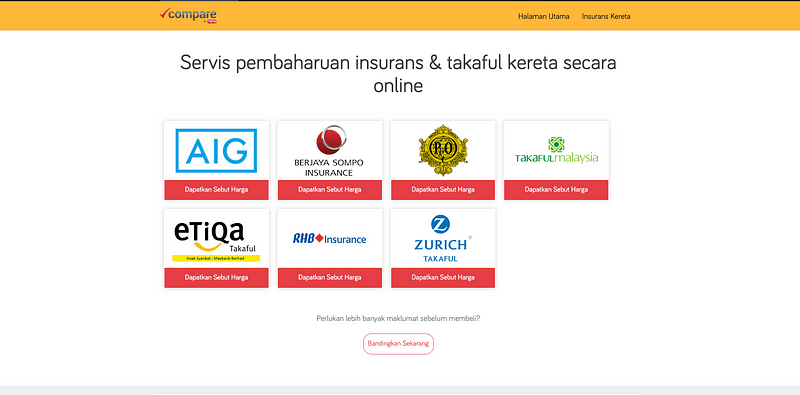 Bandingkan sekarang page